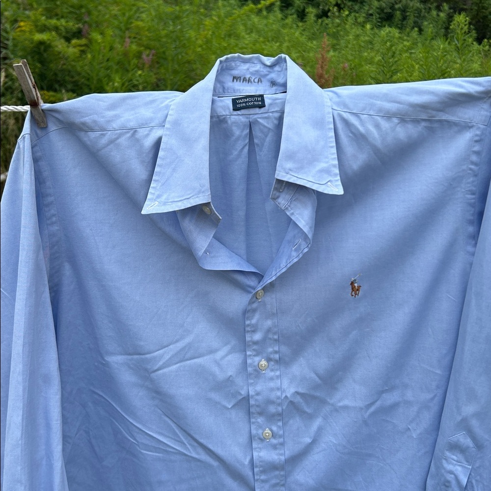Ex Cond Vntg 80-90s Ralph Lauren Yarmouth Dress Shirt 16/33 100% Cotton HongKong - Picture 2 of 8